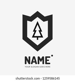 Christmas tree. Vector logo design. Business concept icon.