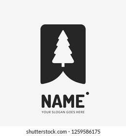 Christmas tree. Vector logo design. Business concept icon.