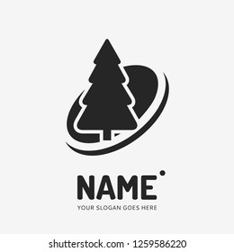 Christmas tree. Vector logo design. Business concept icon.