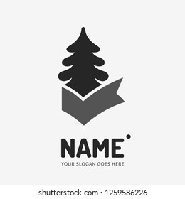 Christmas tree. Vector logo design. Business concept icon.