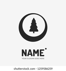 Christmas tree. Vector logo design. Business concept icon.