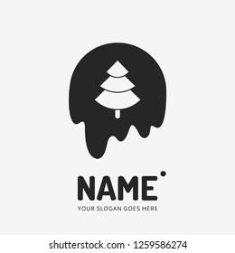Christmas tree. Vector logo design. Business concept icon.