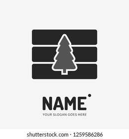 Christmas tree. Vector logo design. Business concept icon.