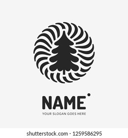 Christmas tree. Vector logo design. Business concept icon.