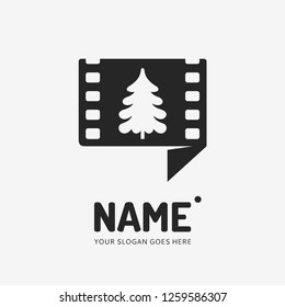 Christmas tree. Vector logo design. Business concept icon.