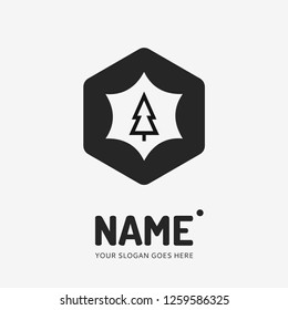 Christmas tree. Vector logo design. Business concept icon.