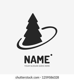 Christmas tree. Vector logo design. Business concept icon.