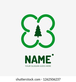 Christmas tree. Vector logo design. Business concept icon.