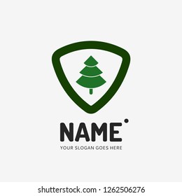 Christmas tree. Vector logo design. Business concept icon.