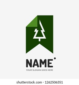 Christmas tree. Vector logo design. Business concept icon.