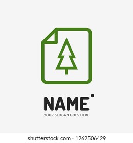 Christmas tree. Vector logo design. Business concept icon.