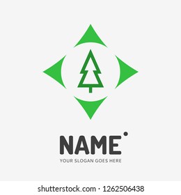 Christmas tree. Vector logo design. Business concept icon.