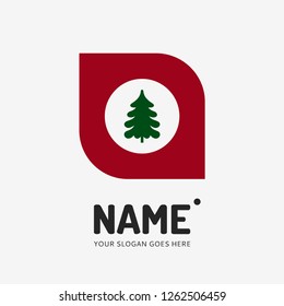 Christmas tree. Vector logo design. Business concept icon.