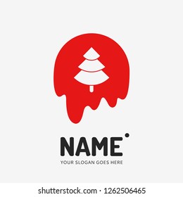 Christmas tree. Vector logo design. Business concept icon.