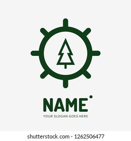Christmas tree. Vector logo design. Business concept icon.