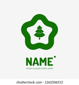 Christmas tree. Vector logo design. Business concept icon.