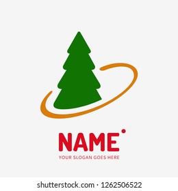 Christmas tree. Vector logo design. Business concept icon.