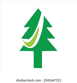 christmas tree vector logo design