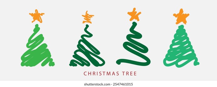 Natal árvore vetor logotipo design.Feliz Ano Novo