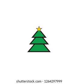 christmas tree vector logo. merry christmas logo