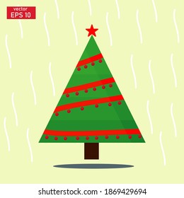 Christmas tree vector, with a modern flat design. can be used for printed materials, leaflets, posters, business cards or for the web.
