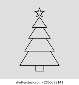 Christmas tree . Vector on grey background