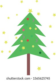 Christmas tree vector on white background.