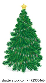 christmas tree vector on a white background