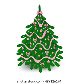 Christmas tree vector ornament star xmas gift design