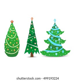 Christmas tree vector ornament star xmas gift design