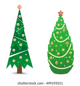 Christmas tree vector ornament star xmas gift design