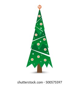 Christmas tree vector ornament star xmas gift design