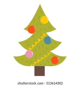 Christmas tree vector ornament star xmas gift design