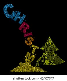 christmas tree vector with pattern