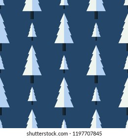 Christmas tree vector seamless pattern. 