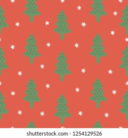 christmas tree vector seamless pattern background