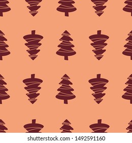 Christmas tree vector seamless pattern. Merry Christas and happy new year greeting wallpaper. winter holiday background. 