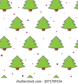 
Christmas tree vector seamless pattern