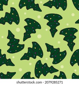 Christmas tree. Vector seamless pattern