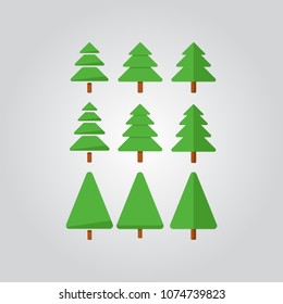Christmas tree vector set.