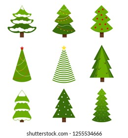 Christmas tree vector set