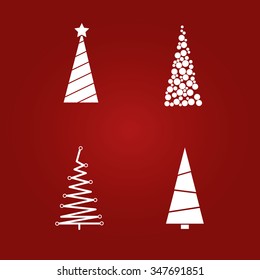 Christmas tree vector set