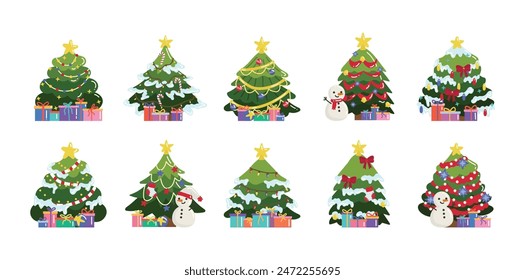 Christmas Tree Vector Set Collection