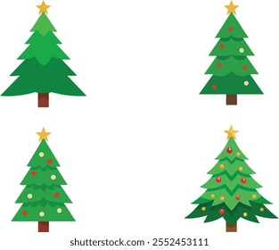 Christmas tree vector set design icon 