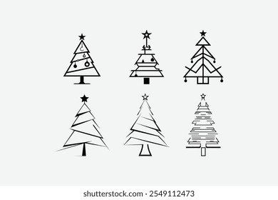 Ilustración del conjunto de Vector del árbol de Navidad