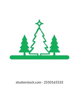 Christmas tree vector and silhouette 
