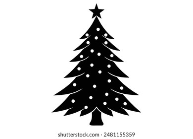 Christmas tree vector silhouette illustration this a editable eps file 