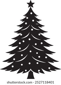 Ilustración de silueta de Vector de árbol de Navidad