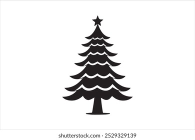 Christmas tree vector silhouette illustration
