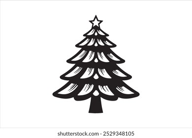 Christmas tree vector silhouette illustration 